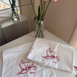 Christian Louboutin White Bags with Red Logo